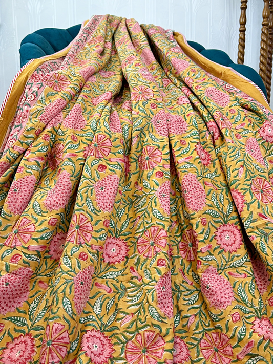 Reversible Pure Cotton Dohar Bedspread King Size