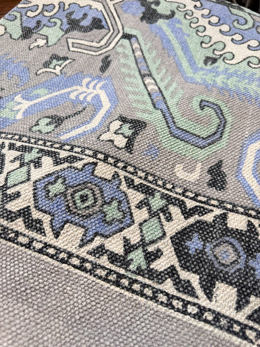 Modern 6x4 ft. Area Rug – Soft, Durable & Stylish Floor Accent | Spanish Gray CornFlower Blue Off White/Cream