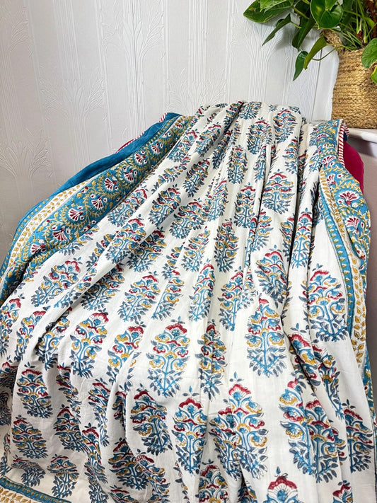 Reversible Pure Cotton Dohar Bedspread King Size