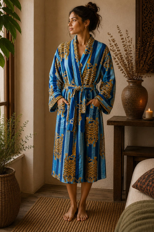 Luxury Velvet House Robe Unisex Kimono Boho Jacket | Quirky Autumn Winter Christmas Gift