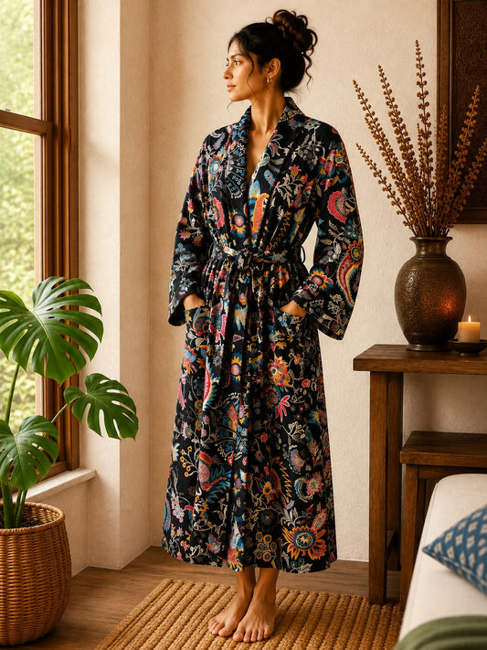 Luxury Velvet House Robe Unisex Kimono Winter Christmas Gift Elegant Royal Black Blue Red Orange