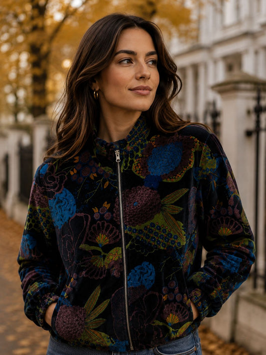 Velvet Boho Bomber Quirky Jacket