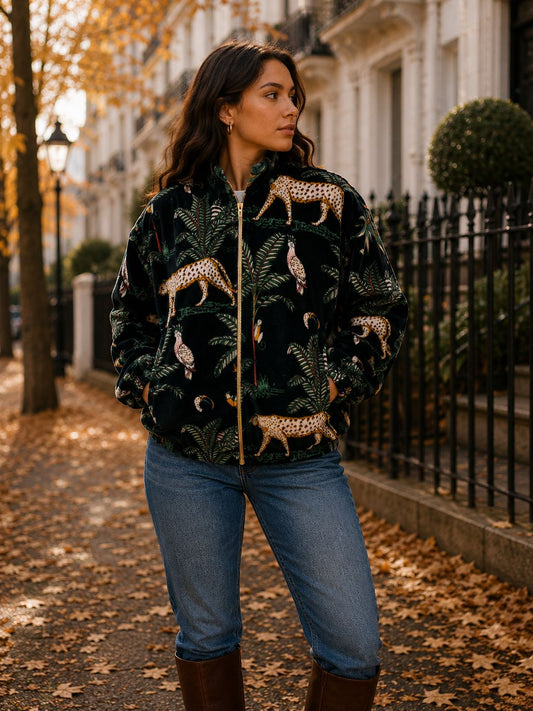 Velvet Boho Bomber Quirky Jacket