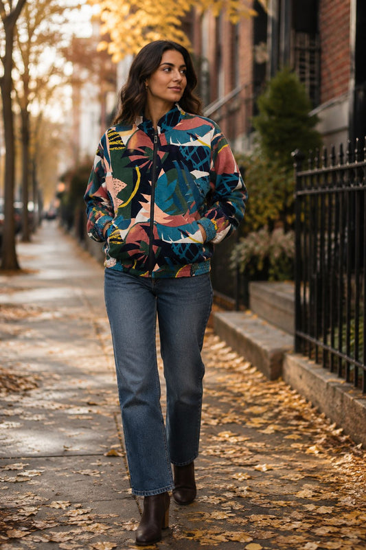 Velvet Boho Bomber Quirky Jacket