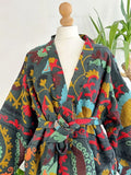 Suzani Hand Embroidered Short Jacket | Autumn Boho Uzbek Kashmir Crewel | Christmas Special Gift | Classic Matt Black Mustard Blue Red
