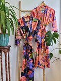 Pure Cotton Block printed Black Multicolour Botanical Bloom