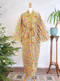 Pure Cotton Block printed Spring Soft Yellow Pink Orange