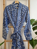 Pure Cotton Block printed Indigo White Blue Patchwork