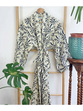 Pure Cotton Block printed Beige Neutral Oriental floral print
