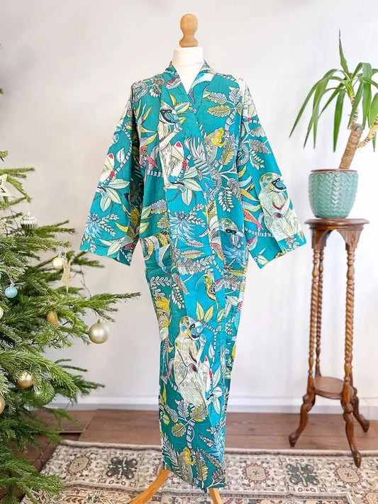 Pure Cotton Indian Block printed House Robe Summer Kimono |