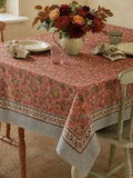 Cotton Summer Spring Table Cover | Dark Salmon Pink