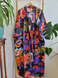 Pure Cotton Block printed Black Multicolour Botanical Bloom
