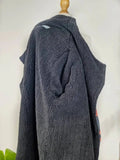 Suzani-Embroidered Fur Jacket with Wooden Buttons Classic Black Peach Orange Ikat