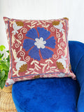 Suzani Velvet Cushion Cover brick rust