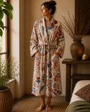 Luxury Velvet House Robe Unisex Kimono Rich Beige Black Blue Orange Red