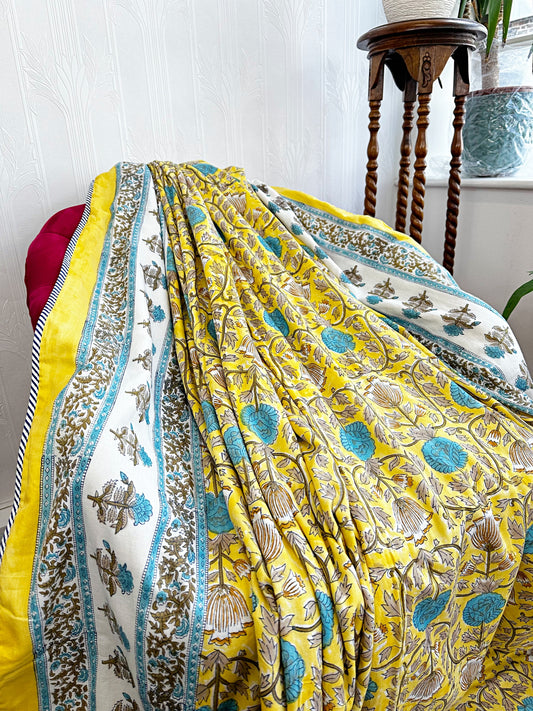Reversible Pure Cotton Dohar Bedspread King Size