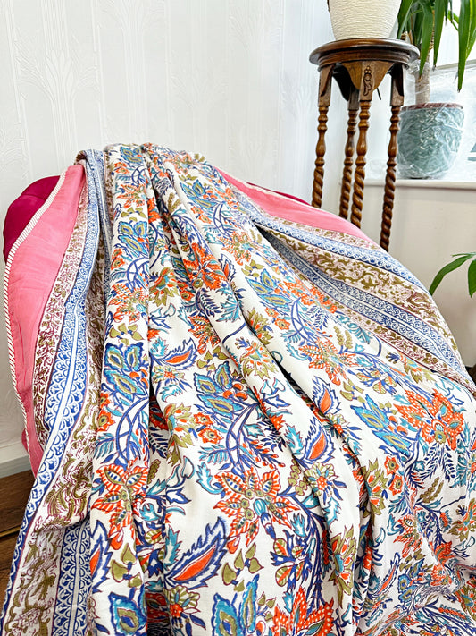 Reversible Pure Cotton Dohar Bedspread King Size