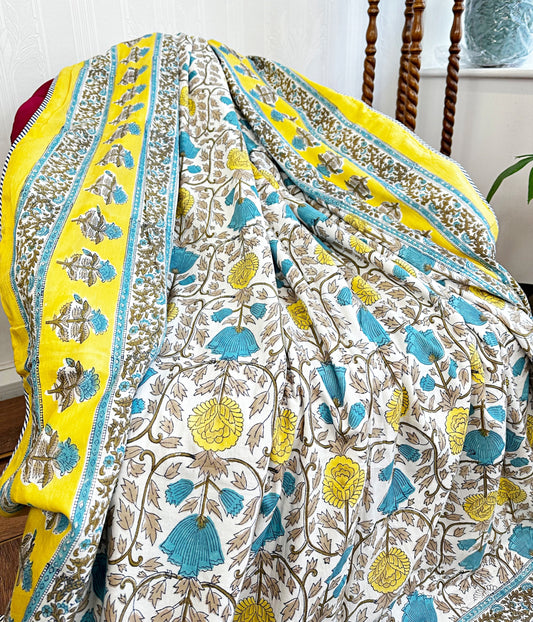 Reversible Pure Cotton Dohar Bedspread King Size