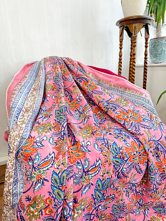 Reversible Pure Cotton Dohar Bedspread King Size