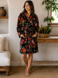 Luxury Velvet House Knee Short Robe Unisex Kimono Boho Jacket Spring Coat