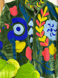 Velvet Suzani Artisan Hand Embroidered Short Jacket | Autumn Winter Boho  | Luxury Special Gift | Love Olive