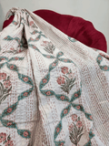 High Quality Hand dyed Shibori Kantha Throws in 100% Cotton-Gardenia