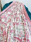 High Quality Hand dyed Shibori Kantha Throws in 100% Cotton-Pinky hue