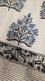High Quality Hand dyed Shibori Kantha Throws in 100% Cotton-blue floral motif