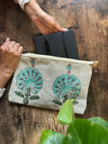Handcrafted Artisanal Laptop Sleeve – Stylish Protection with a Personal Touch Blue beige