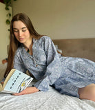 Relaxed Fit Cotton Night Shirt  Grey