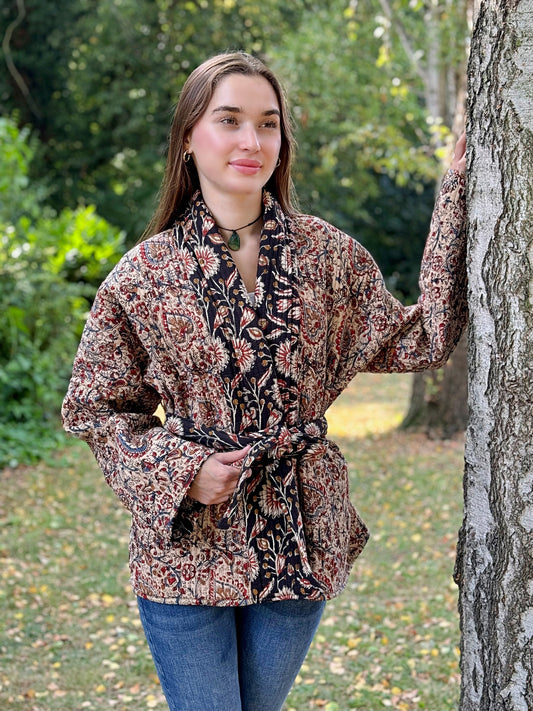 Pure Cotton Reversible Quilted Robe Jacket