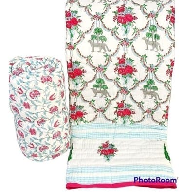Handmade Cotton Quilts – Simple Luxury for Everyday Living/White Royal Red Forest Green