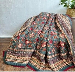 Handmade Cotton Quilts – Simple Luxury for Everyday Living/Stone Blue Teal Green Beige Brown Maroon Orange