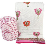 Handmade Cotton Quilts – Simple Luxury for Everyday Living / White Lavender Rose Bright Orange