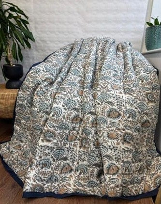 Handmade Cotton Quilts – Simple Luxury for Everyday Living / White Brown Blue Black