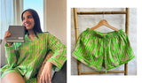 Summer Short Pyjama Set Green Cheetah