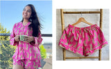 Summer Short Pyjama Set Hot pink cheetah