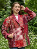 Kantha Reversible Short Length Spring Bolero All Season Bohemian Melange Artist Front Tie Open Jacket |