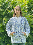 Kantha Reversible Short Length Spring Bolero All Season Bohemian Melange Artist Front Tie Open Jacket |