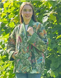 Kantha Reversible Short Length Spring Bolero All Season Bohemian Melange Artist Front Tie Open Jacket |