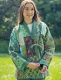 Kantha Reversible Short Length Spring Bolero All Season Bohemian Melange Artist Front Tie Open Jacket |