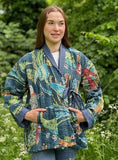 Kantha Reversible Short Length Spring Bolero All Season Bohemian Melange Artist Front Tie Open Jacket |