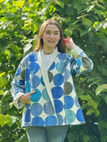 Kantha Reversible Short Length Spring Bolero All Season Bohemian Melange Artist Front Tie Open Jacket |
