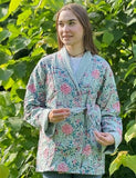 Kantha Reversible Short Length Spring Bolero All Season Bohemian Melange Artist Front Tie Open Jacket |