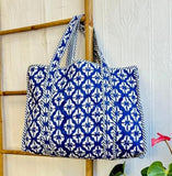 Quilted Cotton Handprinted Tote Bag