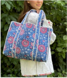 Quilted Cotton Handprinted Tote Bag