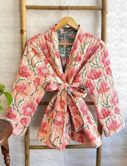 Pure Cotton Reversible Quilted Robe Jacket