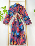 Quilted Unisex Cotton Reversible Long Winter Dressing Kimono Robe Boho
