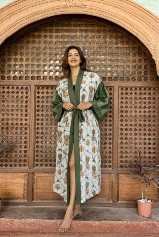 Pure Cotton Kimono with Hand Block printing