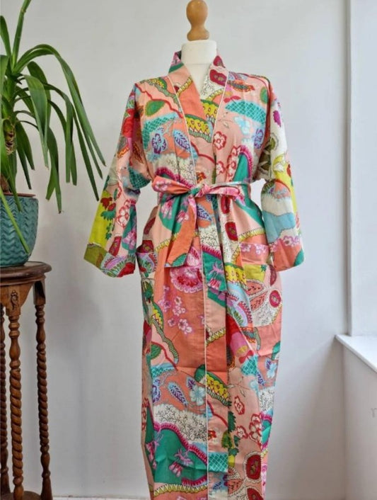 Pure Cotton Kimono with Hand Block printing